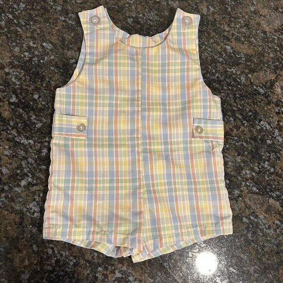 Vintage Jon Jon Plaid Jumper Royal Heir 18 month Made in USA EUC Boys - Picture 1 of 4